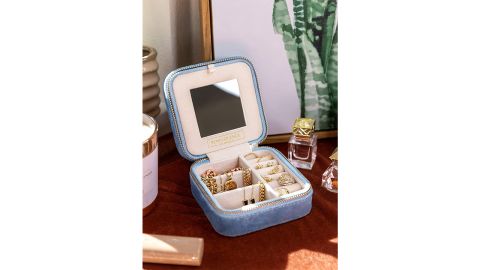 Plush Velvet Travel Jewelry Box Organizer