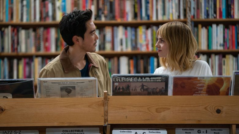 Justin H. Min and Lucy Boynton in THE GREATEST HITS. Photo by  Merie Weismiller Wallace, Courtesy of Searchlight Pictures. Â© 2024 Searchlight Pictures All Rights Reserved.