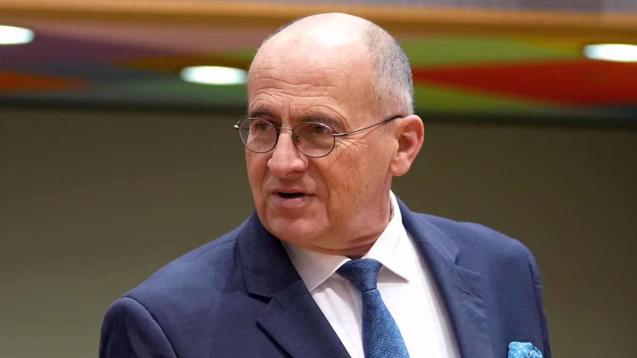 Poland's Foreign Minister Zbigniew Rau speaks during a round table meting of EU foreign ministers at the European Council building in Brussels on January 23.