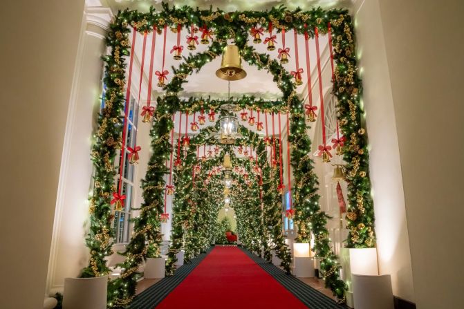 The East Colonnade is decorated with a collection of bells.