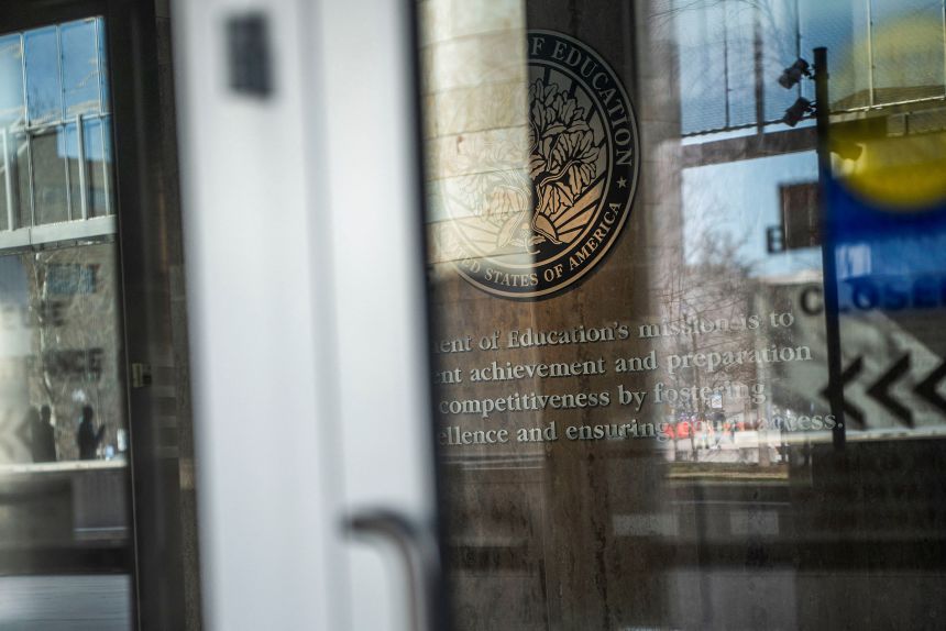 The US Department of Education headquarters in Washington, DC, on March 12.