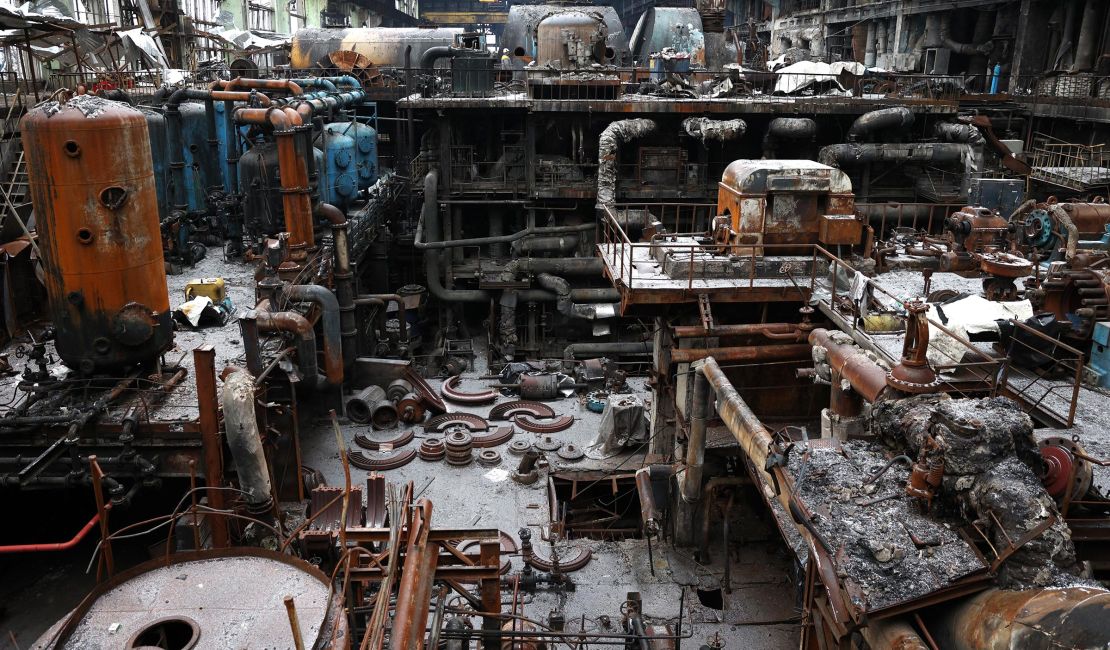 This photograph shows a general view of the turbine hall of a thermal power plant damaged during a missile attack, at an undisclosed location in Ukraine, on December 5, 2024, amid the Russian invasion of Ukraine.