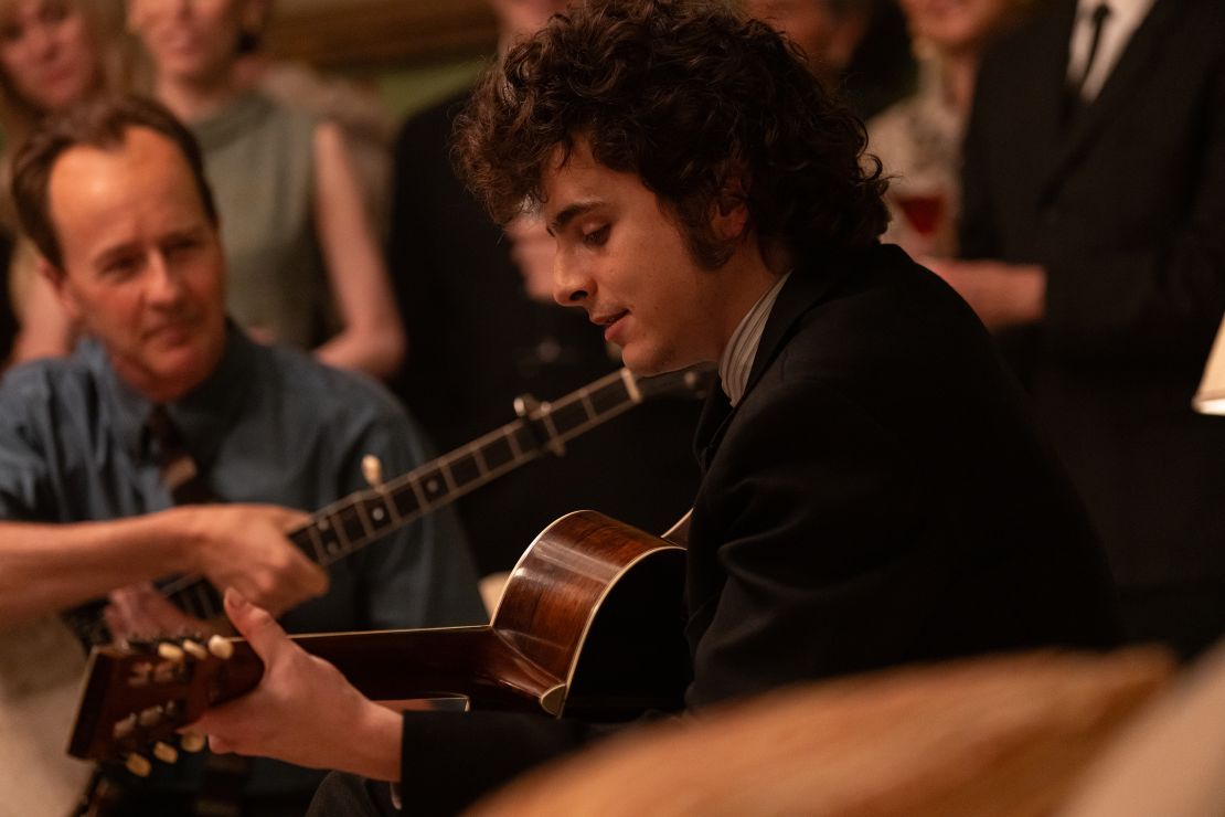 Edward Norton, left, and Timothée Chalamet in 