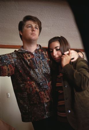 Wilson poses with his first wife, singer Marilyn Rovell, circa 1965. They divorced in 1979 after about 15 years of marriage.