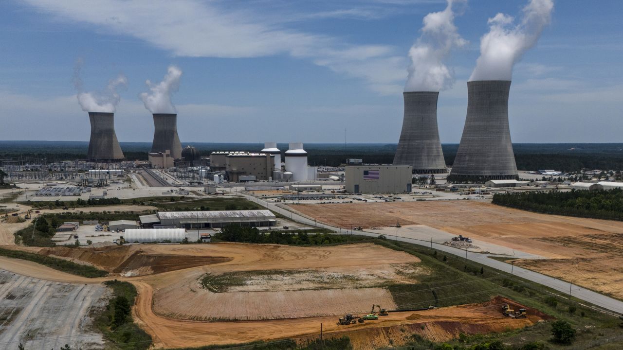 The four nuclear reactors and cooling towers are seen at the Alvin W. Vogtle Electric Generating Plant, Friday, May 31, 2024, in Waynesboro, Ga. (AP Photo/Mike Stewart)