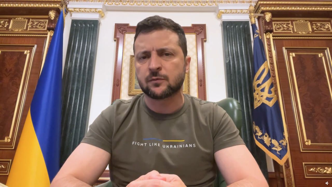 Ukrainian President Volodymyr Zelensky speaks during his evening video message on Wednesday September 14.