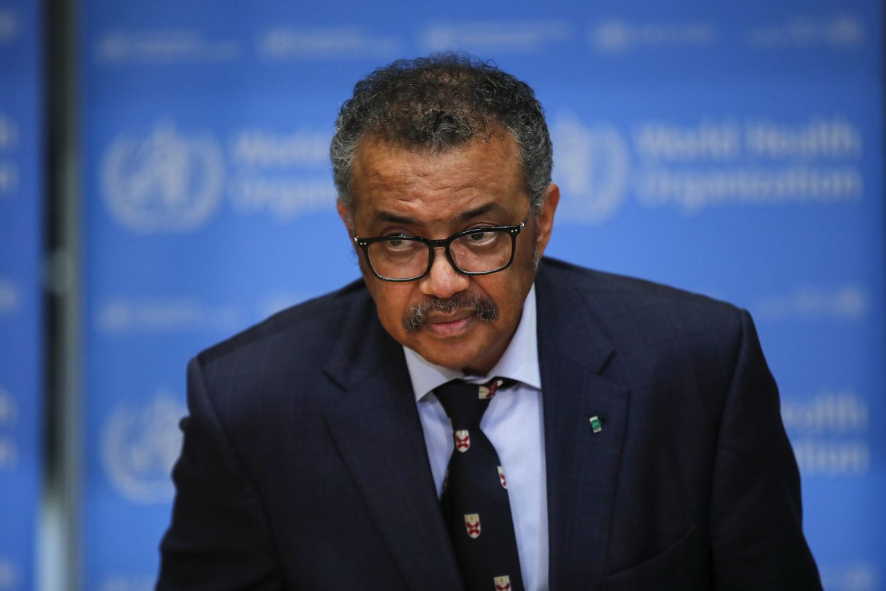 Tedros Adhanom Ghebreyesus, director general of the World Health Organization (WHO), speaks at a news conference on Tuesday, February 18.