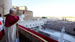 Newly elected Pope Leo XIV, Cardinal Robert F. Prevost of the U.S., appears on the balcony of St. Peter's Basilica at the Vatican, May 8, 2025. Vatican Media/­Handout via REUTERS    ATTENTION EDITORS - THIS IMAGE WAS PROVIDED BY A THIRD PARTY.     TPX IMAGES OF THE DAY     