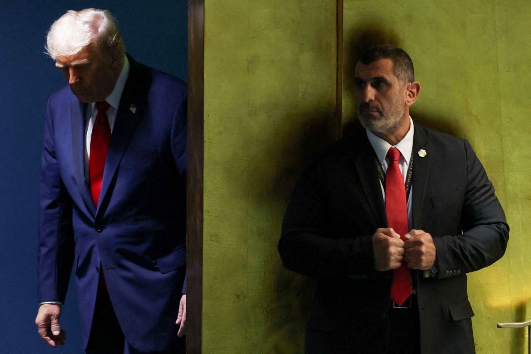 President Donald Trump walks to address the 80th United Nations General Assembly at the UN headquarters in New York City, on Tuesday.