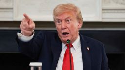President Donald Trump speaks during a roundtable at the White House on Wednesday.
