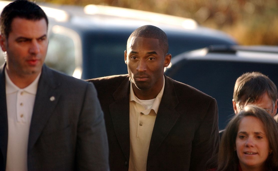 KOBE BRYANT arrives at the Justice Center on October 15, 2003.