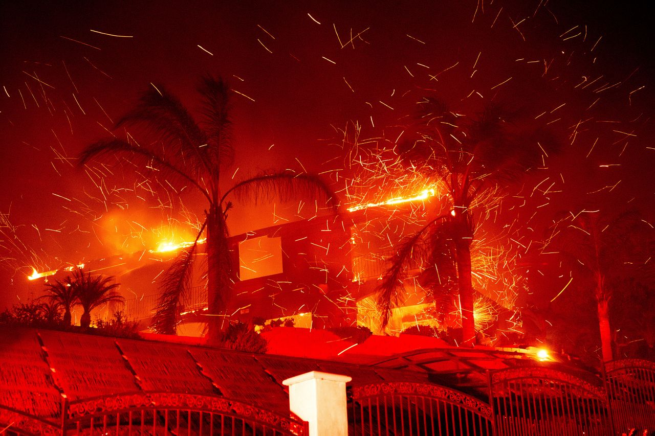 Flames consume a home in Camarillo on Wednesday.