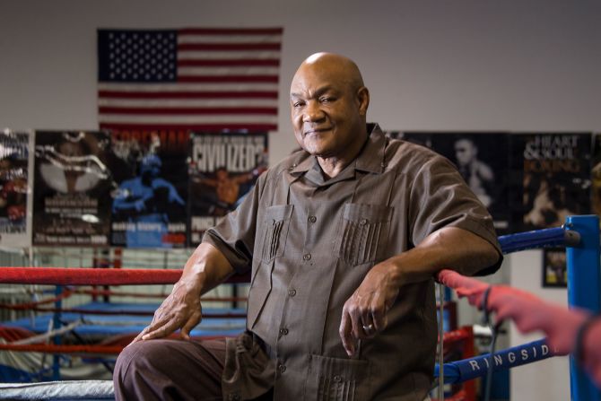 Boxing legend George Foreman poses for a portrait at the George Foreman Youth Center in Houston in 2015.