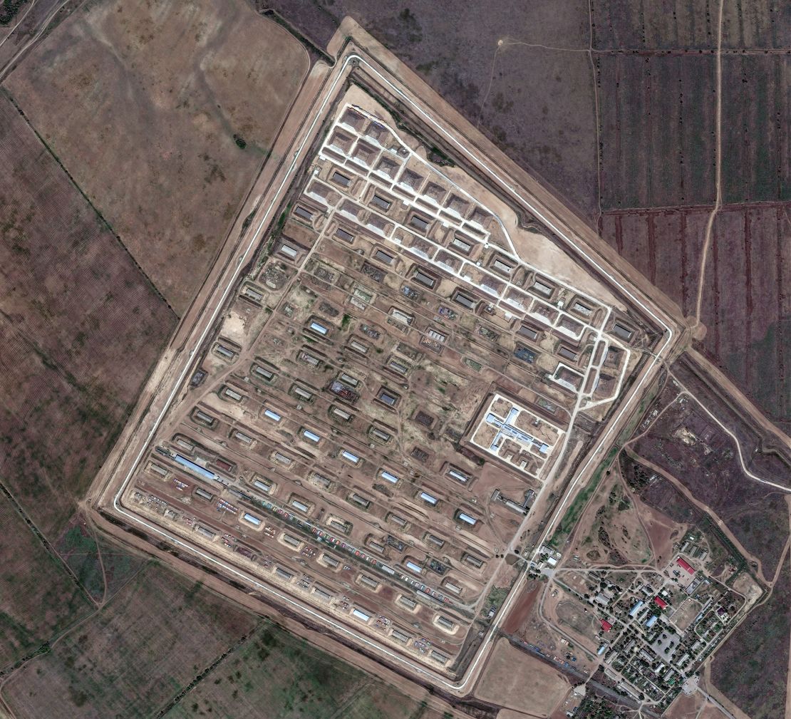 A satellite image of the Kotublan ammunition depot taken on August 4, 2024.