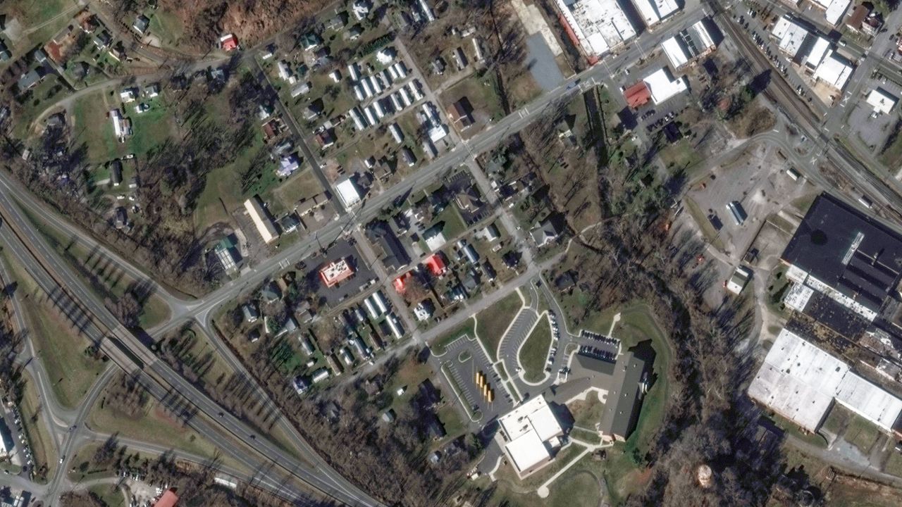 Satellite imagery taken by Maxar Technologies on October 2, 2024, shows the damage to the town of Old Fort, North Carolina, which is about 25 miles east of Asheville.
A January 7, 2022, image shows what the area looked like before Helene

Media terms of use: 
Print/web: Media may publish use these images with cutline photo credit “Satellite image ?2024 Maxar Technologies.” The watermark may not be removed/cropped.
Broadcast/video: Images used in video segments must have “Maxar” text applied to the image and visible for the duration that the images are on screen.
Social media: Images posted on social media must be credited on Twitter “[camera emoji]: @Maxar” or “image: @Maxar” in each post. Or via Instagram “[camera emoji}: @MaxarTechnologies” or  “image @MaxarTechnologies” in each post.