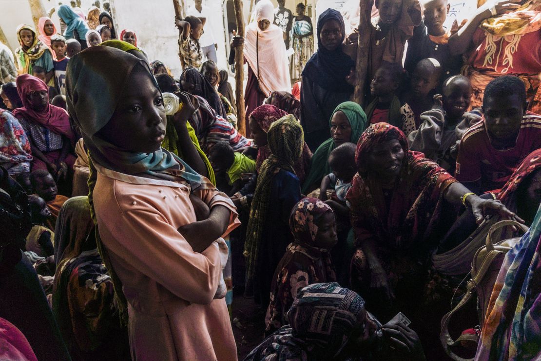 Civilians fleeing conflict in Sudan wait for asylum registration procedures in Renk, South Sudan, on December 18, 2023.