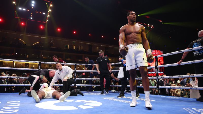 Anthony Joshua vs.  FRANCIS NAGANNO: The Briton delivered a devastating blow as he brutally knocked out the UFC star in the second round.