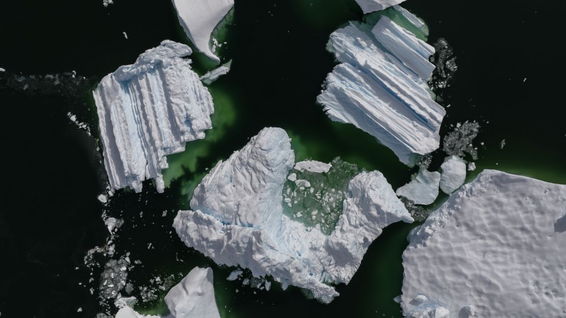 Icebergs in Antarctica on February 8, 2024. A slew of research has looked at the vulnerability of this vast continent to the impacts of the climate crisis.