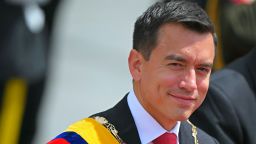 Ecuador's President Daniel Noboa leaves the National Assembly in Quito on May 24, 2024 after presenting his government's first report. (Photo by Rodrigo BUENDIA / AFP) (Photo by RODRIGO BUENDIA/AFP via Getty Images)