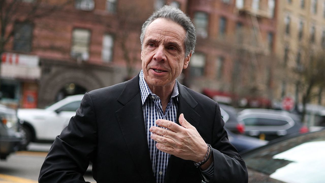 New York City mayoral candidate Andrew Cuomo arrives to attend a Sunday service at First Corinthian Baptist Church in the Harlem neighborhood of New York City on April 13.