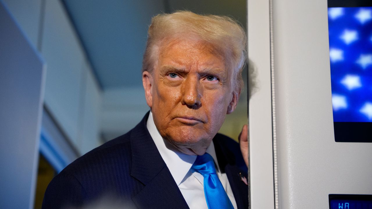 TOKYO, JAPAN - OCTOBER 29: U.S. President Donald Trump speaks to journalists aboard Air Force One en route to South Korea on October 29, 2025 in Japan. Trump is traveling to South Korea for the APEC meetings, following an appearance at the ASEAN summit in Malaysia, and a trip to Japan, where he called on Japanese Emperor Naruhito and new Prime Minister Sanae Takaichi. (Photo by Andrew Harnik/Getty Images)