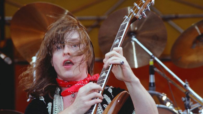 Rick Derringer performs live at The Oakland Coliseum in 1977 in Oakland, California.