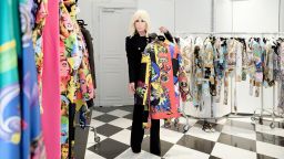 Donatella Versace at her studio in Milan, Italy, in 2017.