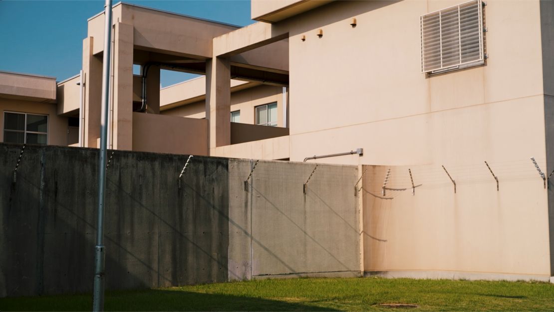 The walls and fences of Tochigi Women's Prison, located north of Tokyo.