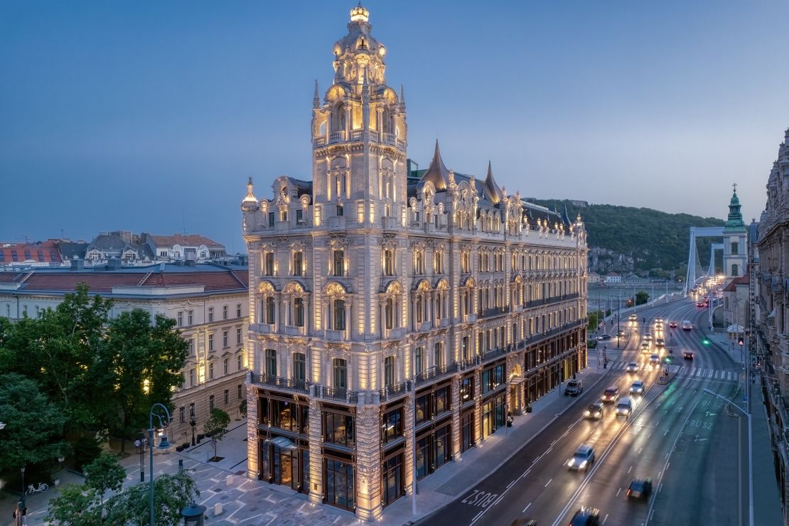 The hotel overlooks the Danube river.