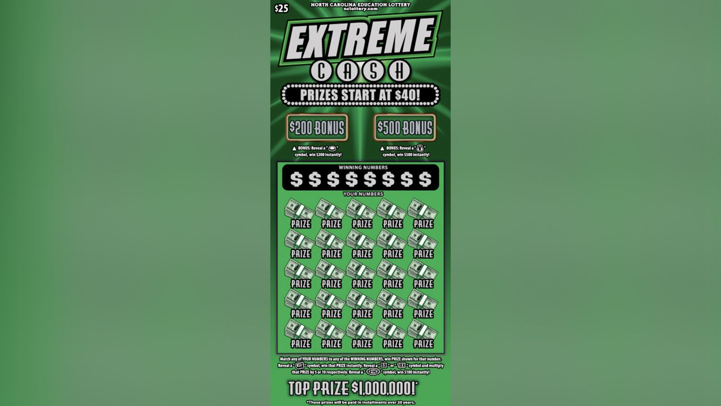 Jerry Hicks used the $20 he found to buy an Extreme Cash scratch-off lottery ticket.