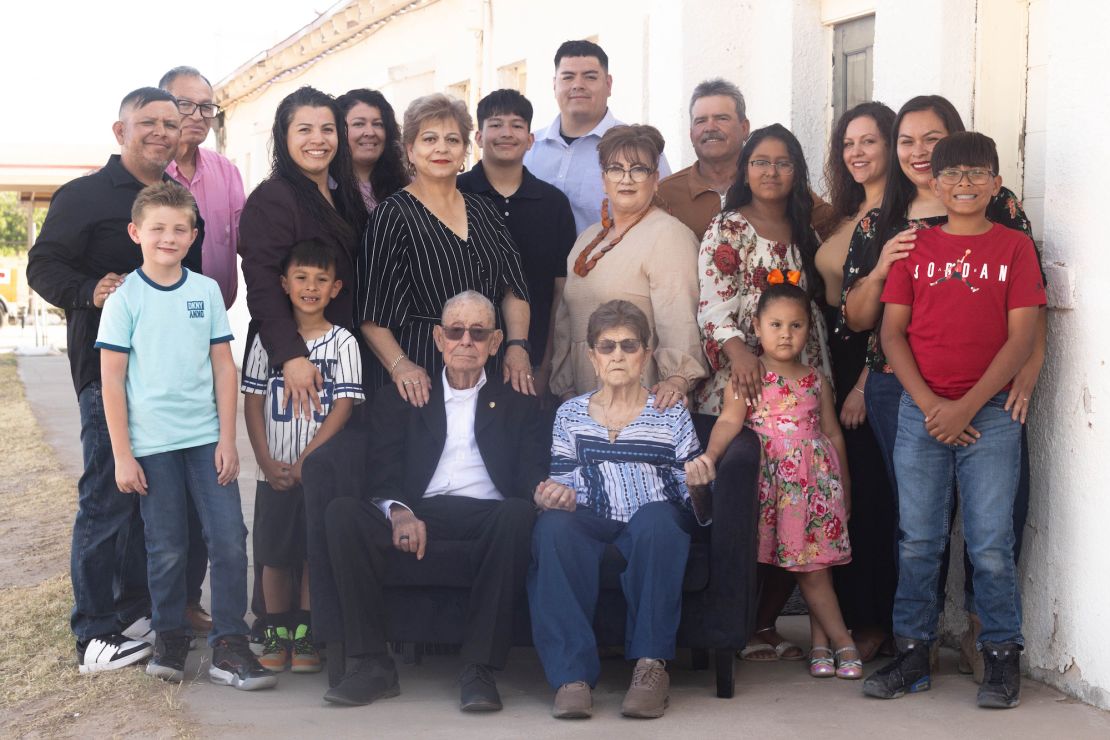 Four generations of the Corral family pose for a portrait at the Rio Vista site during a recent visit. Thinking back on his <em>bracero</em> experience, Corral says he’s proud he was able to work hard and support his family. "Something good came out of the bad," he says.
