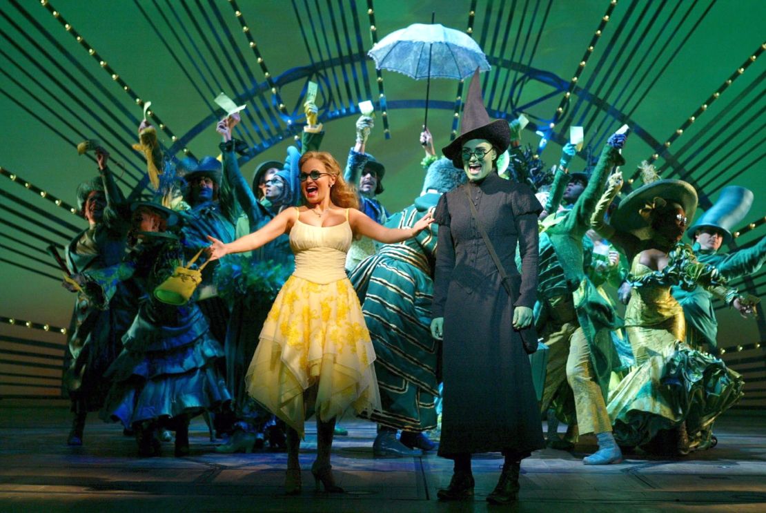 Kristin Chenoweth (left) and Idina Menzel originated the roles of Glinda and Elphaba on Broadway.