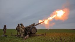The 122mm howitzer D-30 is fired in Donetsk region. Ukraine's state-owned defense conglomerate, Ukroboronprom, has delivered its first batch of domestically produced 122 mm artillery shells to the Ukrainian army. The 122 caliber projectile is used by the Ukrainian artillery while operating with the trailing D-30 howitzer (maximum range: 15,400 m) and 2S1 Gvozdika SAU (maximum range: 15,200 m). This is part of Ukraine's efforts to increase its self-sufficiency and security by launching its own production of ammunition. The shells underwent rigorous testing before being delivered, and they were found to exceed the standard Soviet model in terms of the number of fragments produced. (Photo by Mykhaylo Palinchak / SOPA Images/Sipa USA)