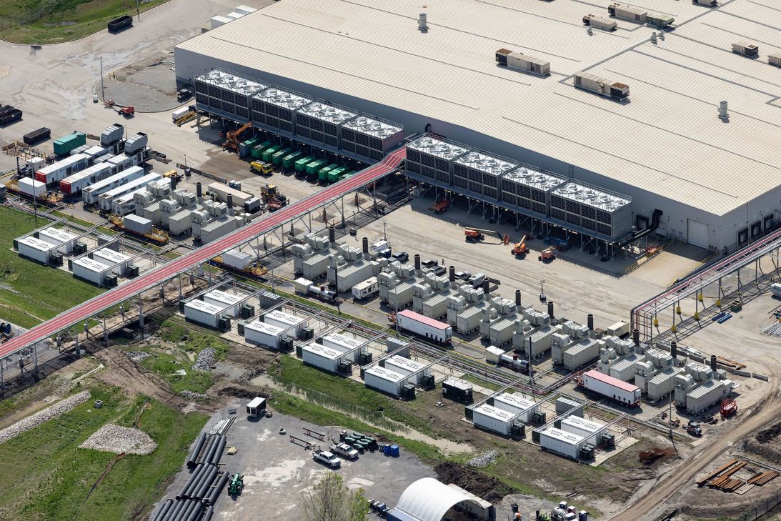 This photo provided by the Southern Environmental Law Center shows the xAI data center in Memphis, Tennessee.