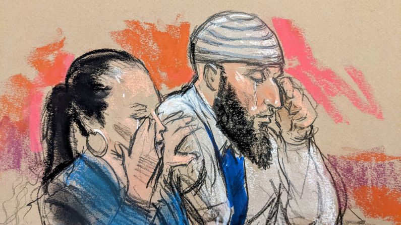 Adnan Syed cries in court in September 2022 after a judge vacated his conviction in the slaying of his ex-girlfriend. Syed has long maintained he is innocent.