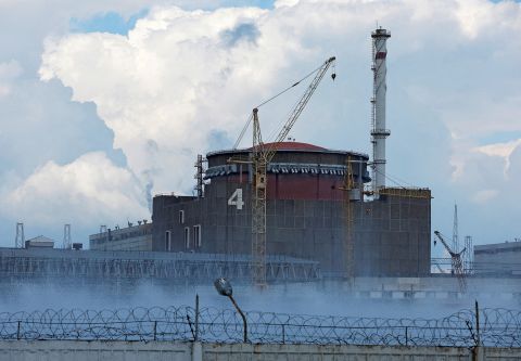 The Zaporizhzhia Nuclear Power Plant is seen on August, 4, outside the Russian-controlled city of Enerhodar in the Zaporizhzhia region, Ukraine.