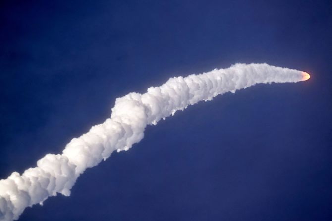 An Atlas V rocket, built by the United Launch Alliance, lifts off from Cape Canaveral, Florida, on Monday, April 28. <a  target="_top" href="/newspapers?url=https://www.cnn.com/2025/04/28/science/amazon-spacex-project-kuiper-satellite-internet/index.html">The rocket</a> was carrying a batch of Amazon satellites into low-Earth orbit. It’s the first installment for <a  target="_top" href="/newspapers?url=https://www.cnn.com/2023/10/06/world/amazon-kuiper-internet-satellites-spacex-starlink-scn/index.html">Amazon’s Project Kuiper</a>, a plan to create a massive constellation of internet-beaming satellites.