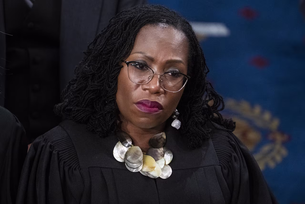 Supreme Court Justice Ketanji Brown Jackson on February 7 during President Joe Biden's State of the Union address at the U.S. Capitol.