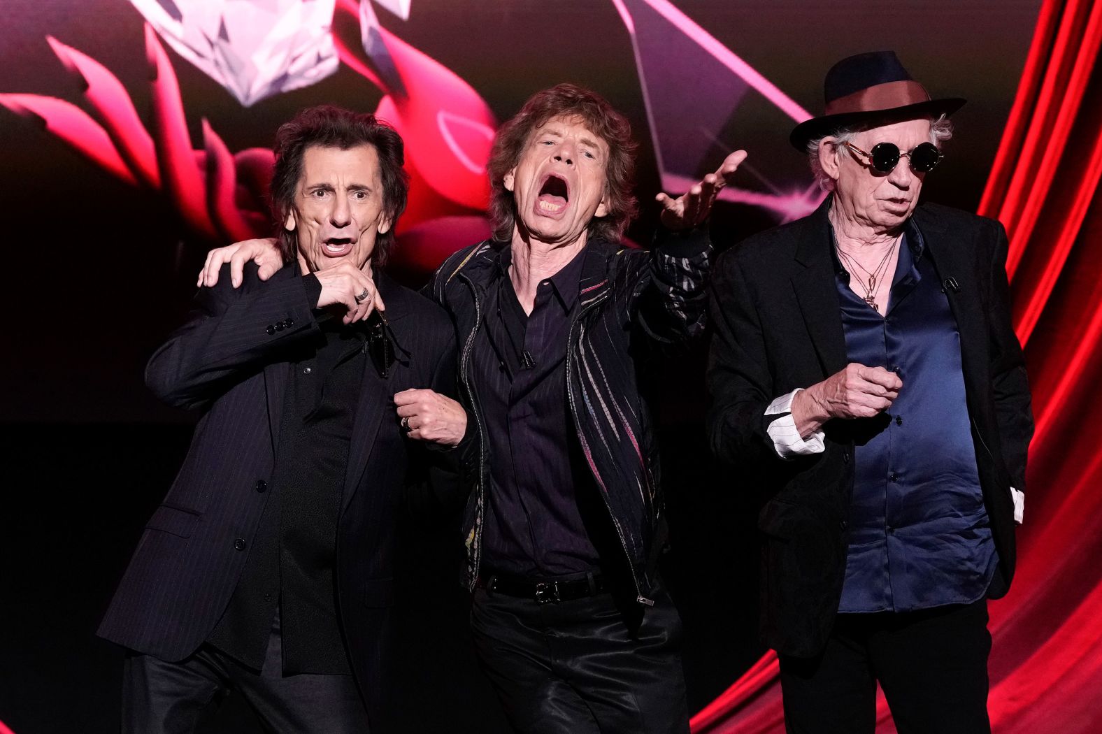 From left, Ronnie Wood, Mick Jagger and Keith Richards of the Rolling Stones pose for photos in London at the launch of the band’s new album “Hackney Diamonds” on Wednesday, September 6. <a href="https://www.cnn.com/2023/09/06/entertainment/rolling-stones-new-album-launch-intl-scli/index.html">It’s their first new music in 18 years</a>.