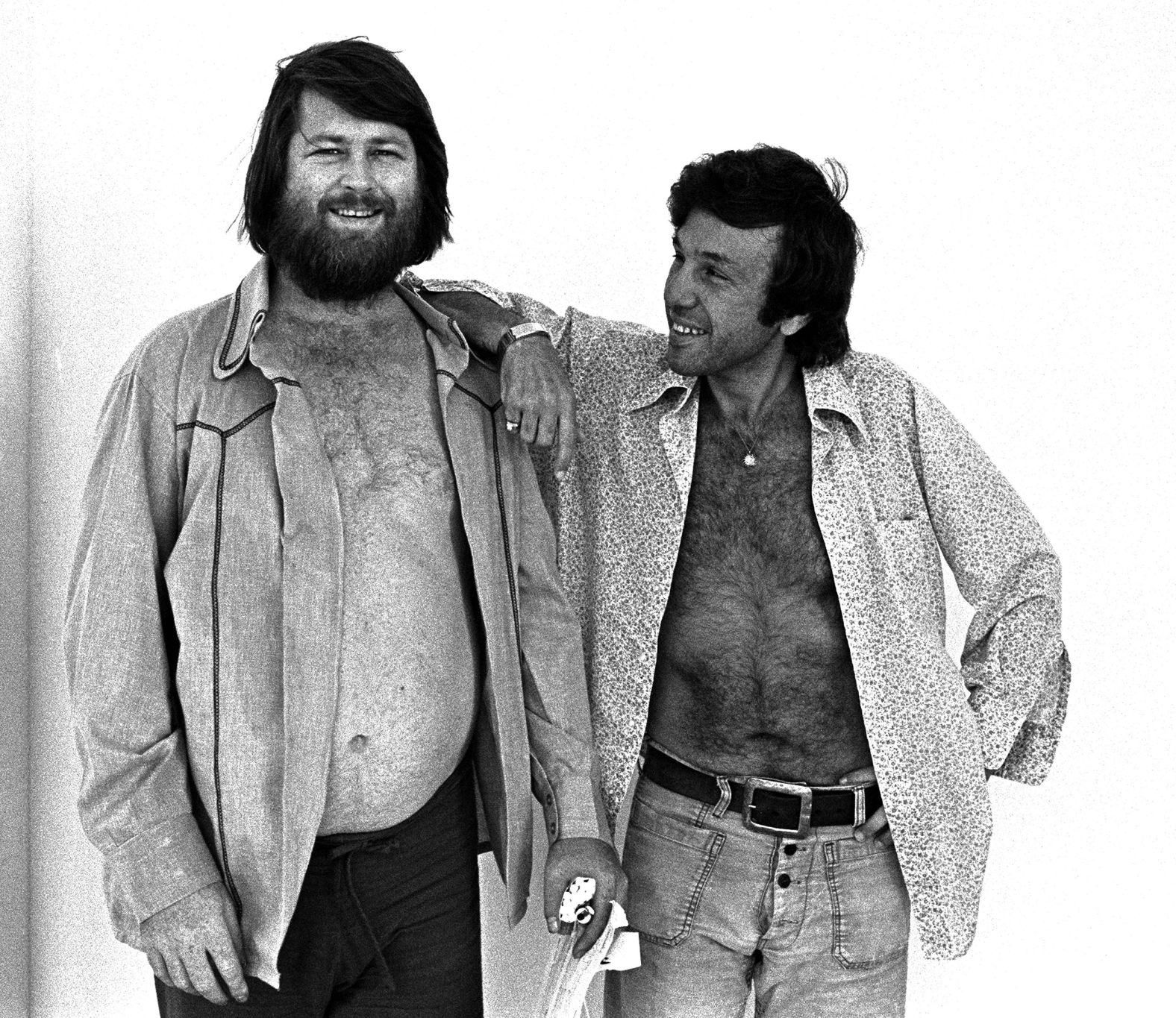 Wilson, left, and psychotherapist Eugene Landy are seen outside Rock Awards rehearsals circa 1977. Landy had been hired to help Wilson get off drugs and return to music. Wilson and his second wife, Melinda Ledbetter, told CNN's Larry King in a 2004 interview that Landy overmedicated Wilson, controlled him and banned communication with his friends or family. As part of a settlement in 1991, Landy was banned from having any contact with Wilson.