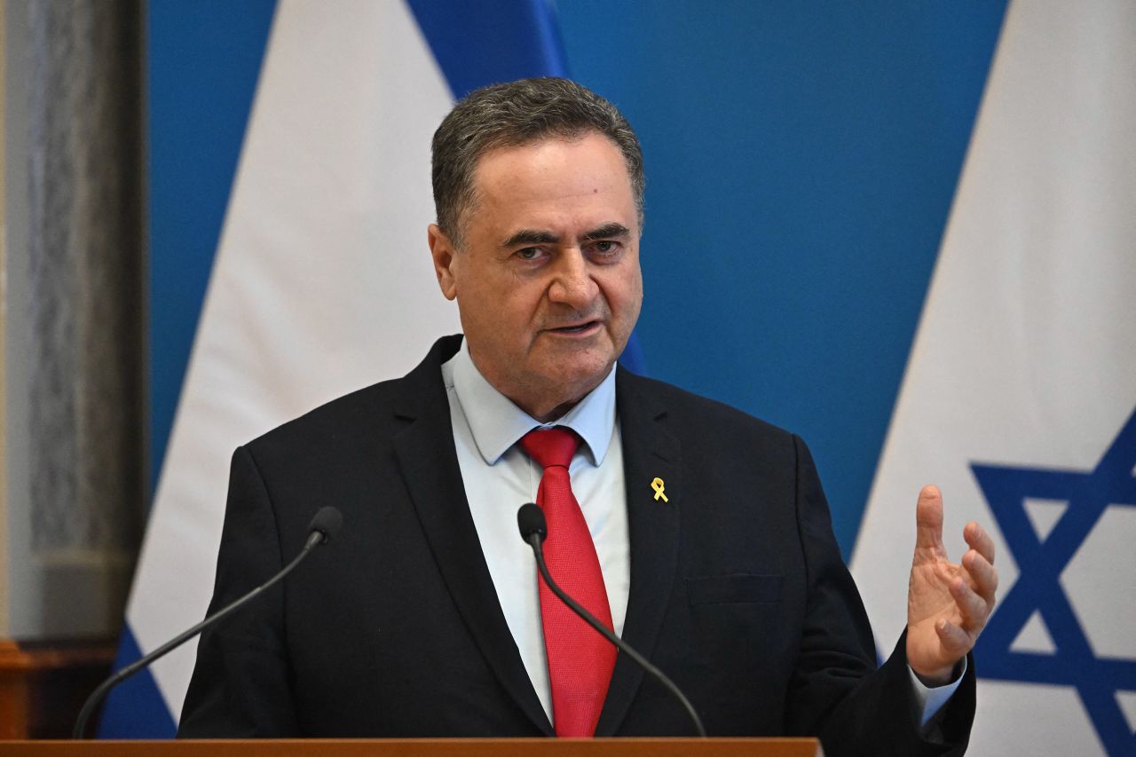 Israel's Foreign Minister Israel Katz speaks during a press in Budapest, Hungary, on June 17. 