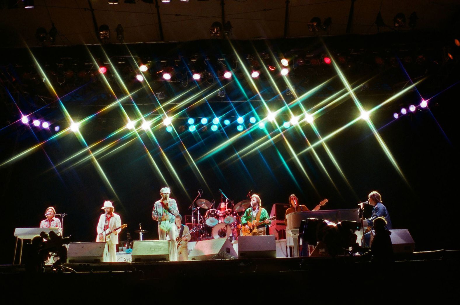 The Beach Boys perform in England in 1980.