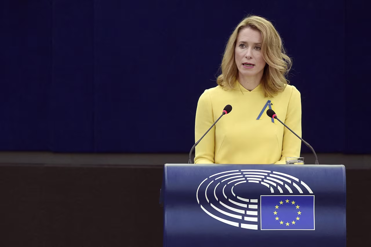 Estonia's Prime Minister Kaja Kallas takes part in a debate at the European Parliament in Strasbourg on March 9.