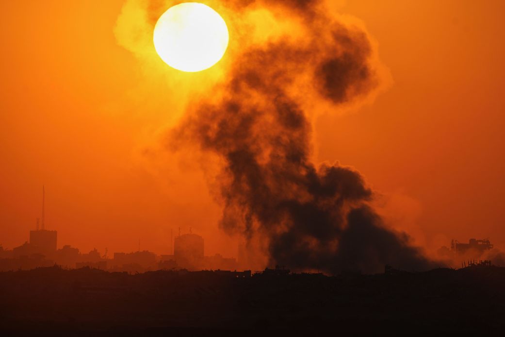 Smoke billows from an explosion in the northern Gaza Strip, as seen from southern Israel Wednesday, July 23, 2025.