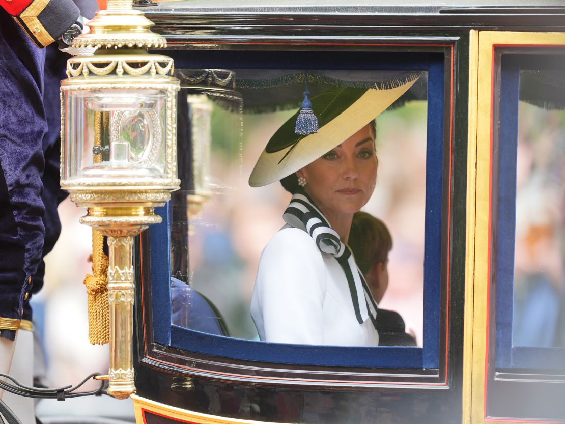 The Princess of Wales and her children were taken to the mall to see Trooping the Color.