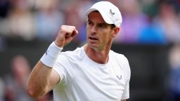 Andy Murray reacts during the gentlemen's doubles match against Rinky Hijikata and John Peers  on day four of the 2024 Wimbledon Championships at the All England Lawn Tennis and Croquet Club, London. Picture date: Thursday July 4, 2024. PA Photo. See PA story TENNIS Wimbledon. Photo credit should read: Mike Egerton/PA Wire.

RESTRICTIONS: Editorial use only. No commercial use without prior written consent of the AELTC. Still image use only - no moving images to emulate broadcast. No superimposing or removal of sponsor/ad logos.