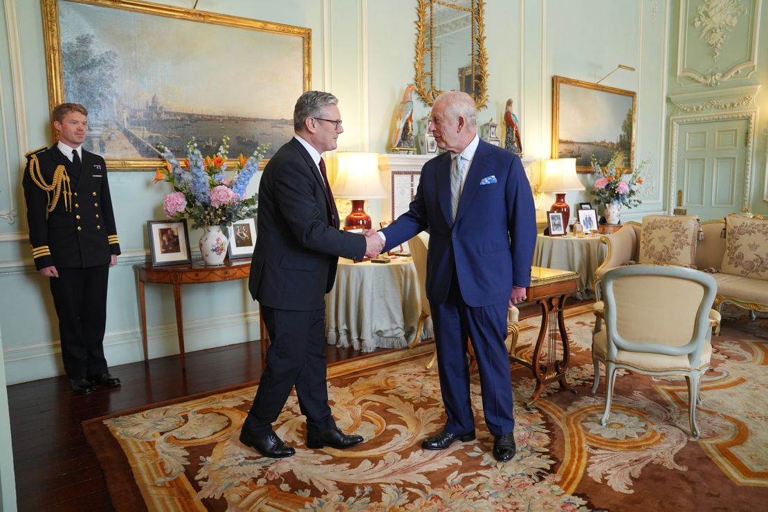 King Charles III welcomed Keir Starmer during an audience at Buckingham Palace.