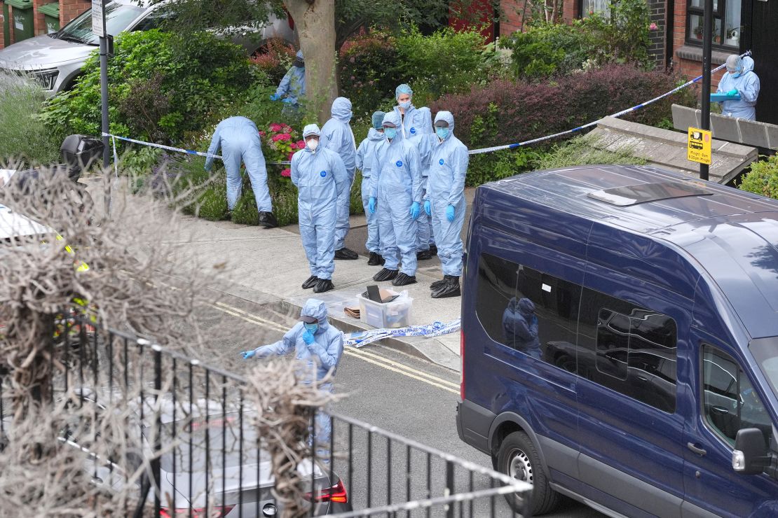 Forensic officers in Shepherd's Bush on Saturday.