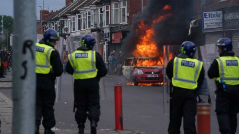 Middlesbrough, England, was one of several UK towns and cities facing anti-immigration riots on Sunday.
