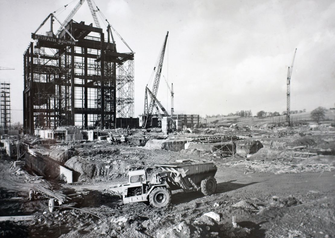 An archive image dated to 1964 of Ratcliffe-on-Soar Power Station under construction.